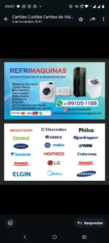Assistência técnica refrimaquinas refrigeração máquinas de lavar