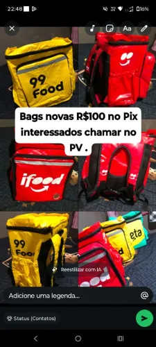 BAGS NOVAS PARA ENTREGAS