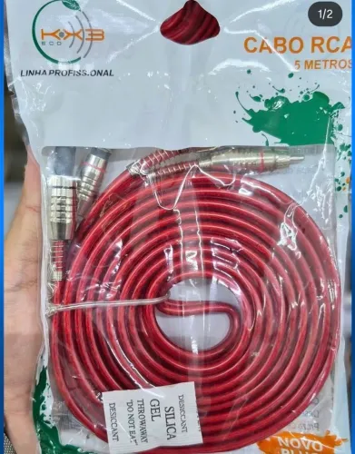 CABO RCA VERMELHO 5M P/ USO AUTO