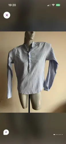 camisa zara man texturizada azul clara p