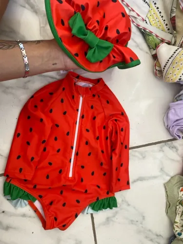 Maio de menina melancia com chapéu NOVO