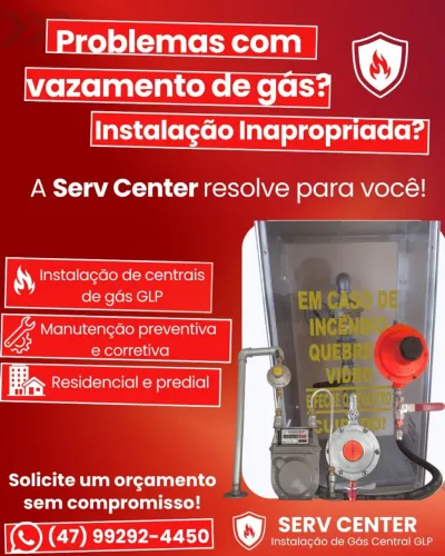 Instalação e manutenção de gás central GLP
