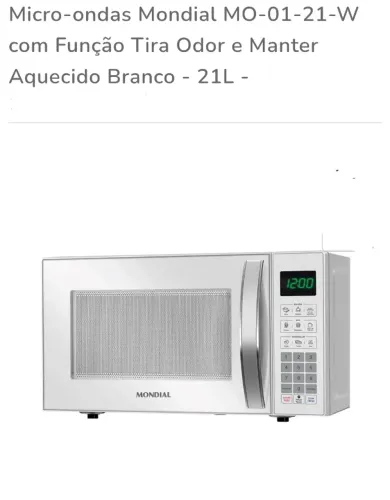 Microondas Mondial 21L - 127v + Novo + Nota + Garantia+ Cartão 12X!!  