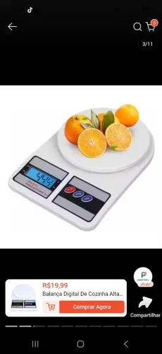 Balança digital para cozinha