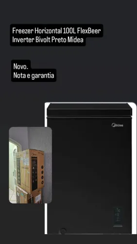 Freezer Horizontal 100L FlexBeer Inverter Bivolt Preto Midea