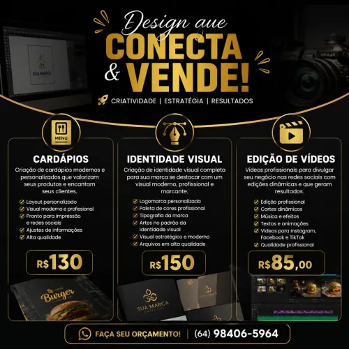 Faço design gráfico e artes para divulgação