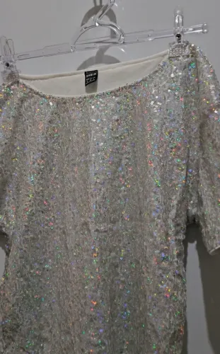 BLUSA LANTEJOULA CARNAVAL, RÉVEILLON, BALADA