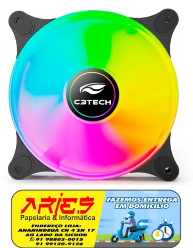 COOLER FAN RGB C3TECH F9-L160BKRGB 12 CM