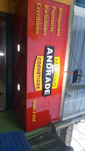 Fachada de loja, banner, cavalete e mais