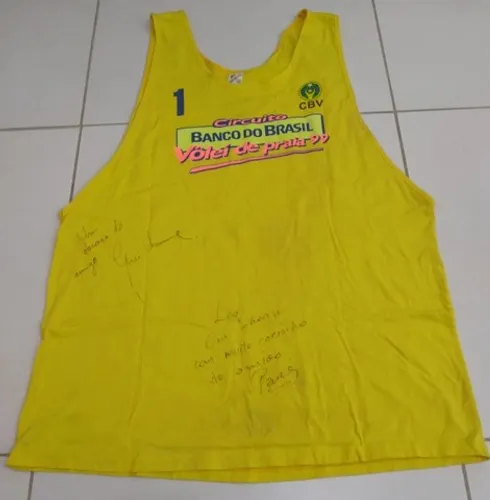 Camisa Vôlei Praia Regata Circuito Banco Brasil 99 Autógrafo