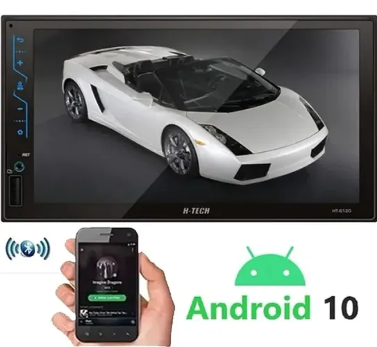 Central Multimidia Android 10 USB Bluetooth Espelhamento 7 Polegadas H-Tech HT-6120