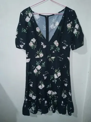 Vestido estamapado curtinho de seda shein