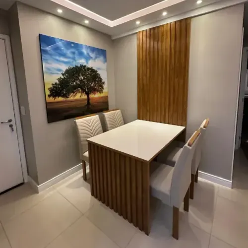 Mesa de Jantar Cancun 120x90  Painel Ripado.  Produto Novo.  Pronta Entrega.