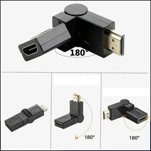 Adaptador Hdmi Macho X Femea Articulado 360 Graus painel para Tv