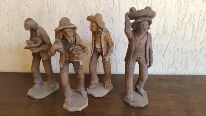 Esculturas de Barro - Pescadores - Eládio Brasil