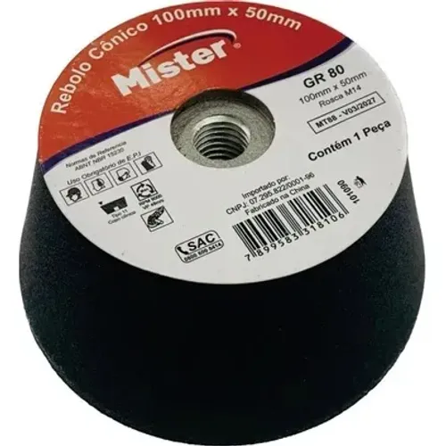Rebolo Conico GR80 100X50 M14 Mister