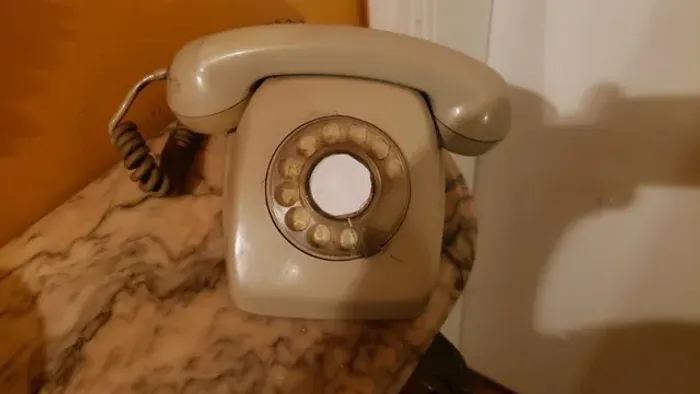 Telefone fixo década de 70 na cor cinza ( Funciona)