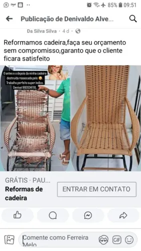 Reformas de cadeira jogos etc.