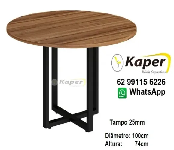 Mesa redonda pé metal - 100cm diâmetro ( promoção )