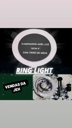 Ring Light 16cm com tripé de mesa