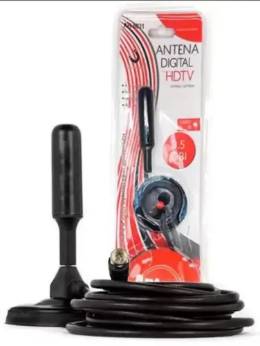 Antena Digital HDTV Interna com Cabo 5m - Sinal Digital