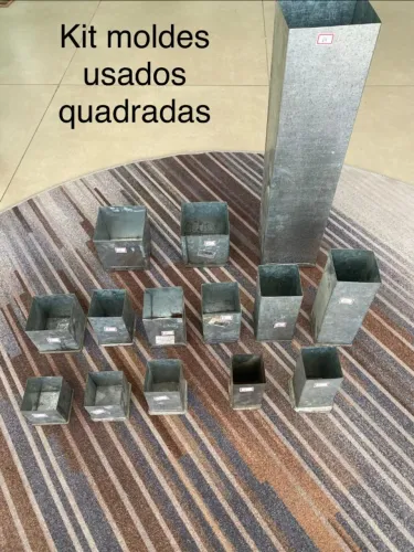 kit 15 molde usado para vela quadrada zinco galvanizado.