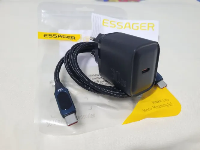 Carregador Turbo Essager 30W + Cabo USB-C ( 1 metro )