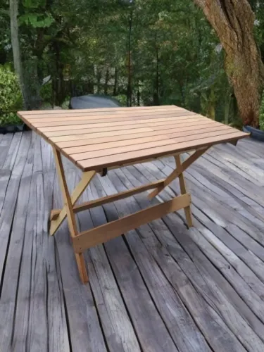 Mesa dobrável avulsa de 1,20 x 65 madeira de Itaúba CRUA