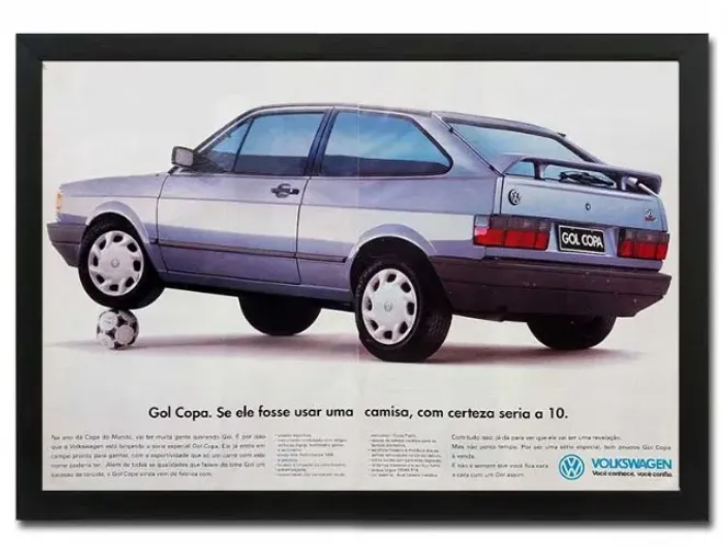 VW Gol Copa 1994 - Quadro decorativo com propaganda original de revista