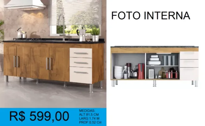Gabinete para pia de 1,80 - compre hoje e receba amanhã 