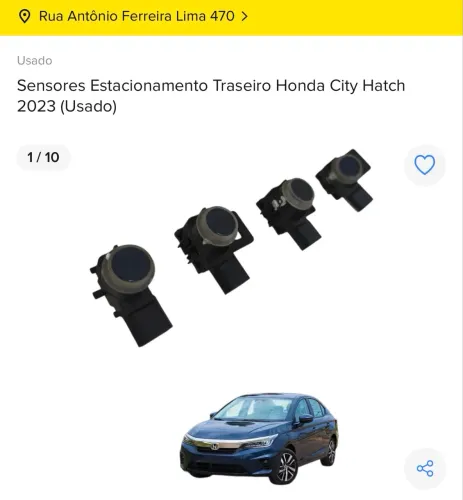 SENSORES DE ESTACIONAMENTO TRASEIRO HONDA CITY HATCH 2023