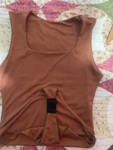 Body Decote Quadrado Marrom