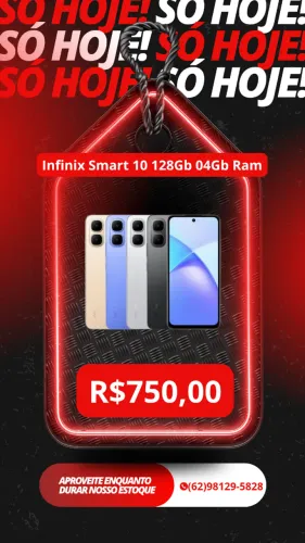 Infinix Smart 10 128gb/8gb (4gb+4gb) Tela 6.67 Ips Lcd 120hz Lacrado Entregamos