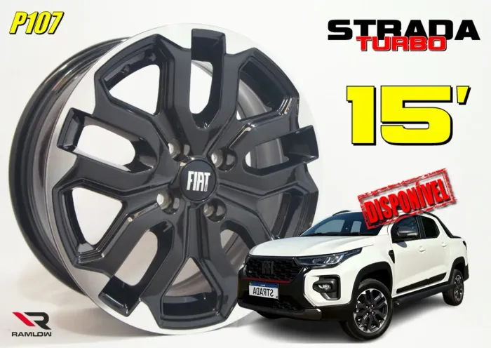 Roda aro 15 Fiat Palio turbo Black com diamantado 4x98 jogo