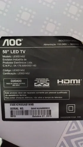 PEÇAS PARA TV AOC LED Modelo: LE50D1452