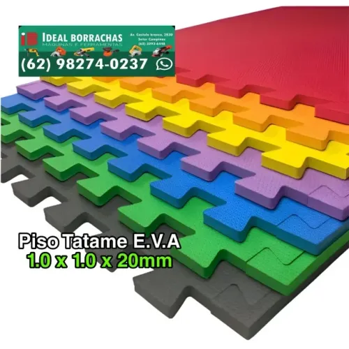 Tapete Tatame EVA academia 1mt x 1mt x 20mm - cores variadas