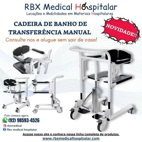 Aluguel de cadeira de rodas de transferência e cadeira de banho em Manaus.