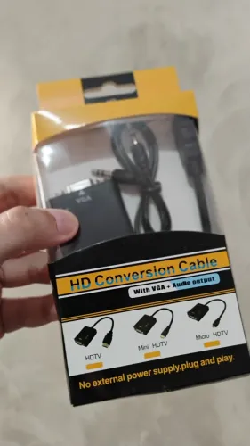 Cabo Adaptador Conversor HDMI para VGA - Saída P2 De Áudio - Novo