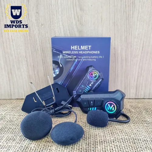 Fone De Moto Sem Fio Bluetooth V10 Capacete Moto Comunicação