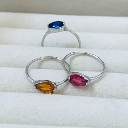 Anel prata 925,pedras me zircônia colorido