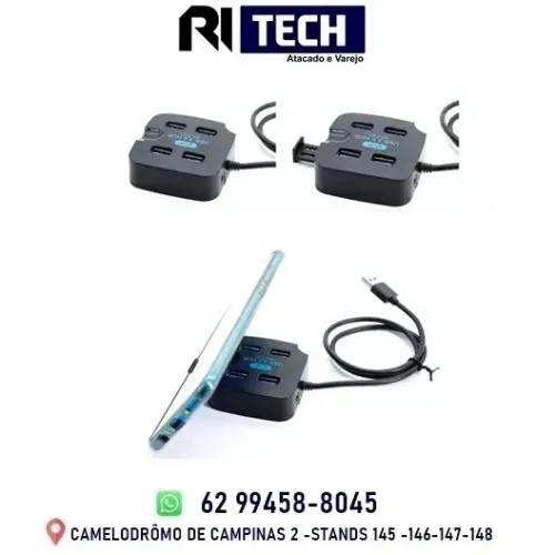 Hub Usb 3.0 4 Portas Com Apoio Suporte Para Celular Kp-t121