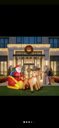 Papai Noel e Renas Inflável Gigante 