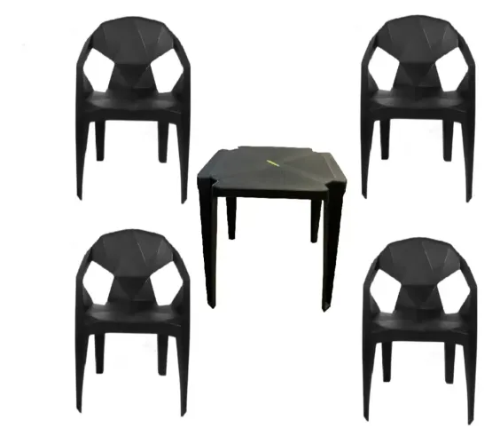 Promocional - Kit conjunto de mesa e cadeiras pretas super resistentes