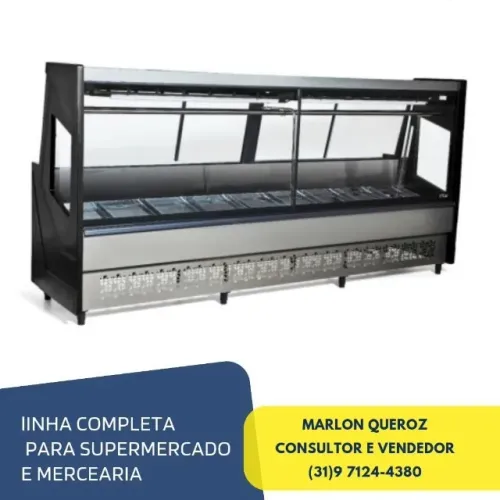 Balcão de Açougue 3 Metros Polar Preto 220v Novo