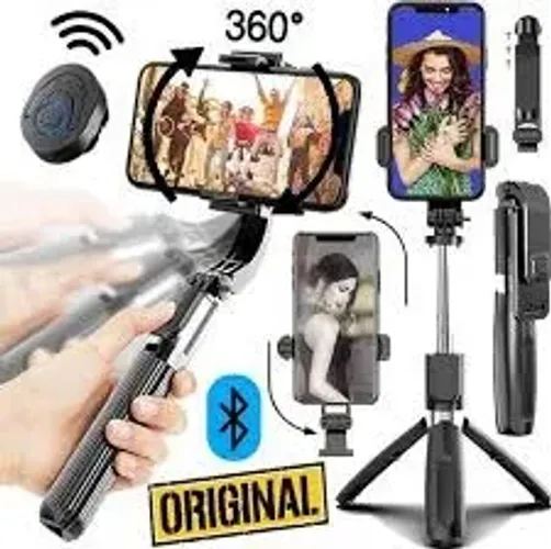 Bastão de Selfie Estabilizador Controle Bluetooth Tripé De Três Pernas