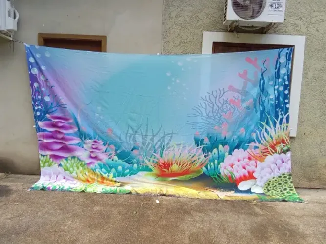 Painel Fundo do mar em Tecido 4,50 x 2,50 m - Decoração Festa Infantil