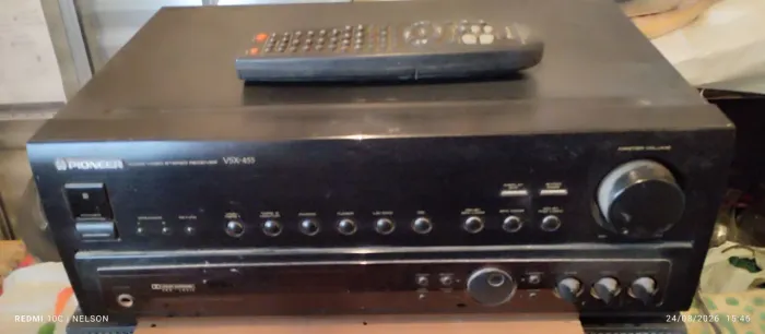 Amplificador Pioneer VSX-455 com controle remoto