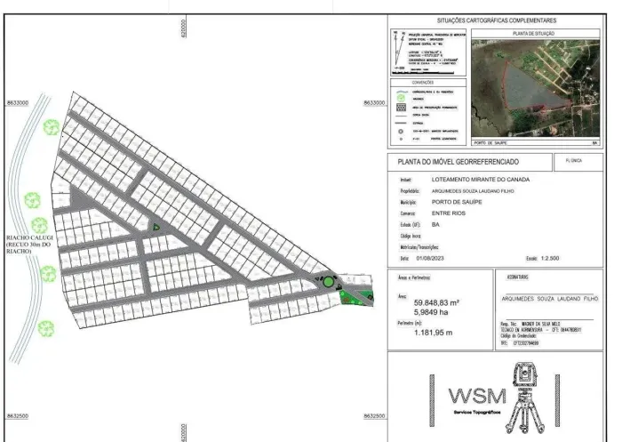 Lote à venda em rua pública, PORTO DE SAUIPE, Entre Rios, BA
