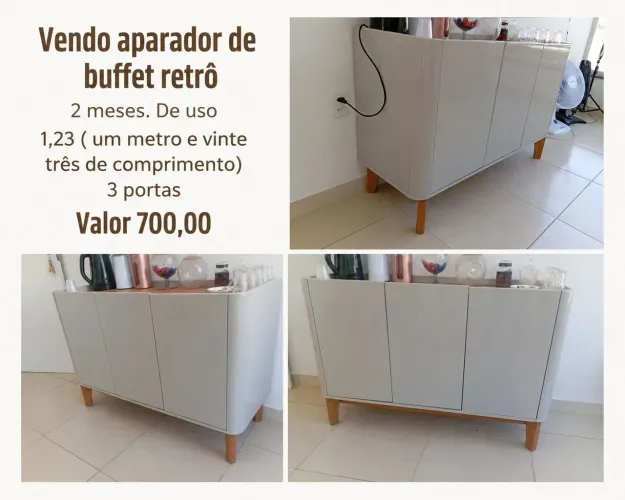 Aparador de buffet retrô 
