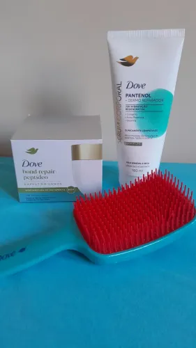 Kit máscara,hidratante e escova de cabelo